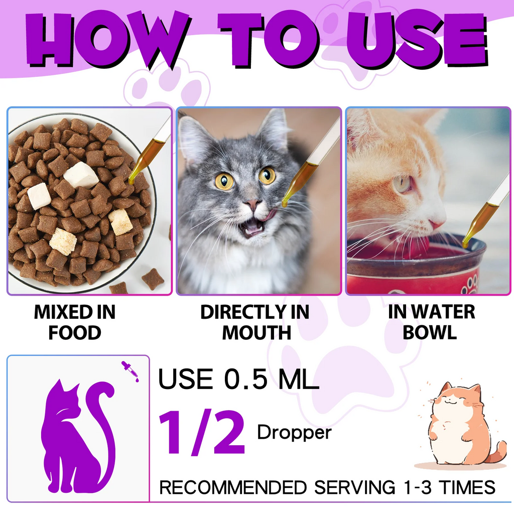 Oimmal® - 15 in 1 Multivitamin Drops For Cats