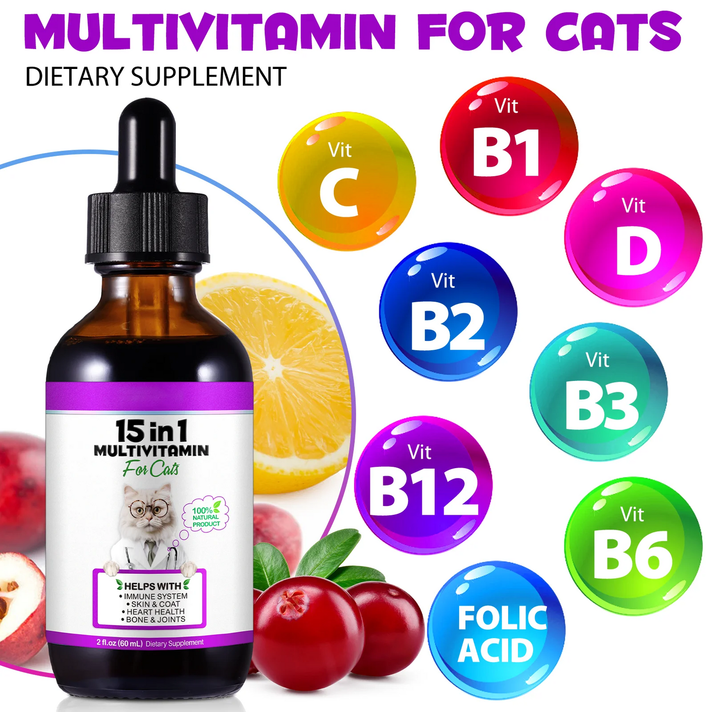 Immal® - 15 in 1 Multivitamin Drops For Cats