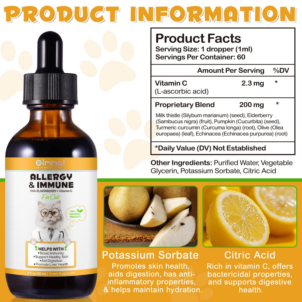 Oimmal® - Allergy & Immune Drops for Cats