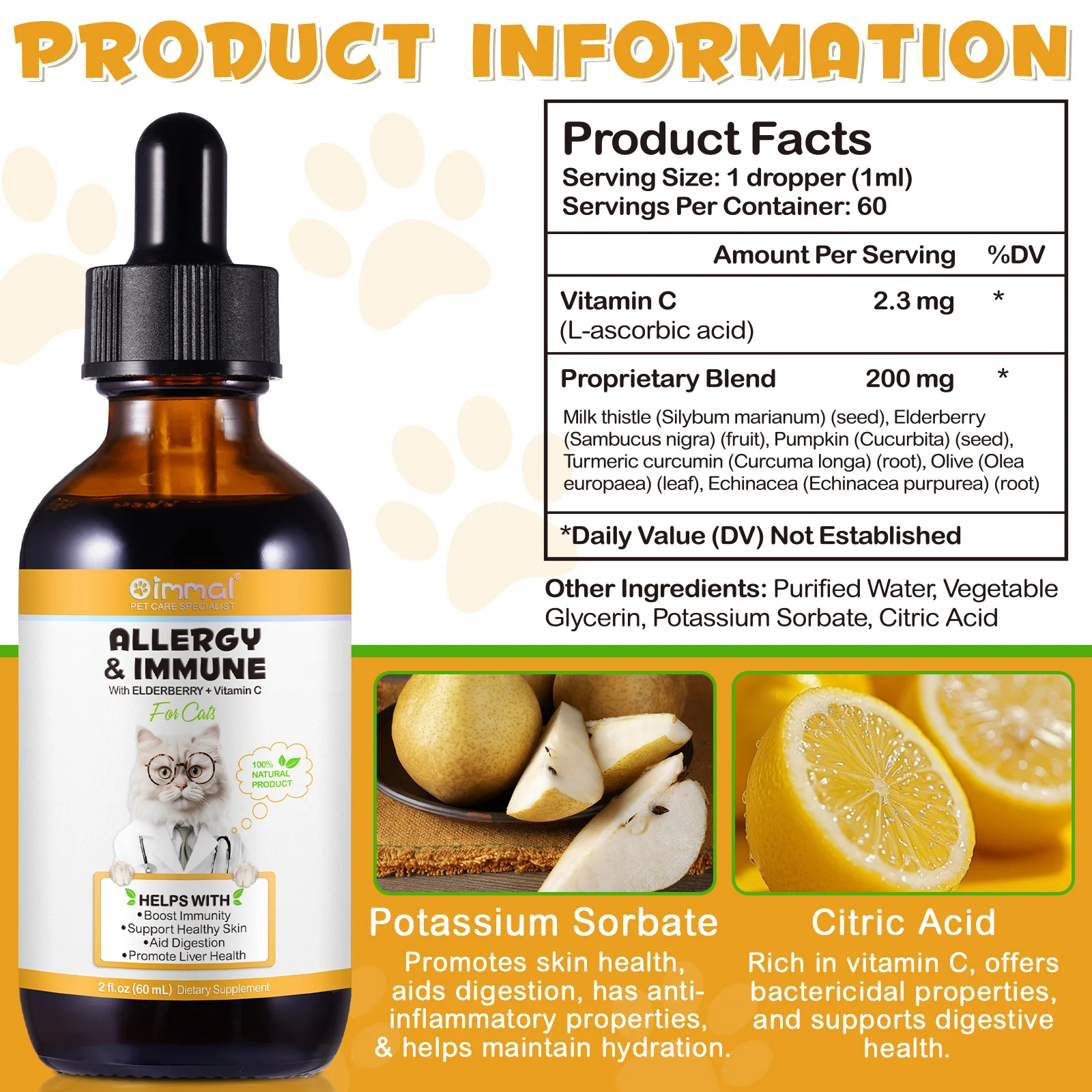 Oimmal® - Allergy & Immune Drops for Cats