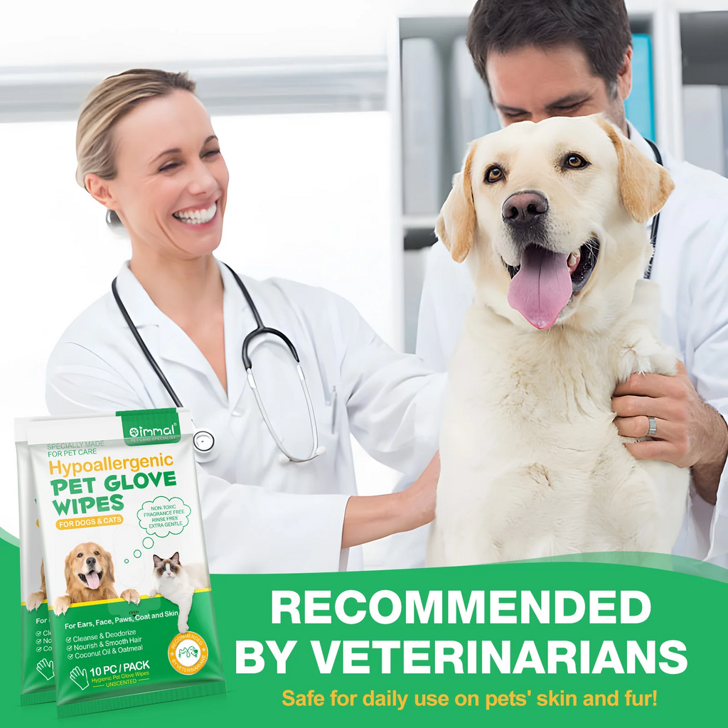 Oimmal® - 10 Hypoallergenic Pet Glove Wipes