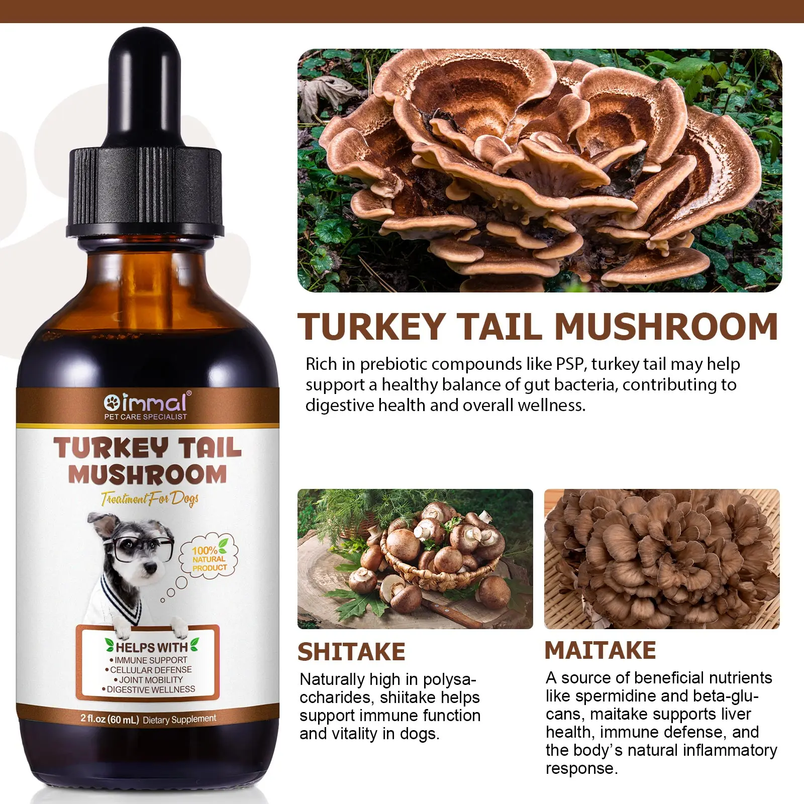 Oimmal® - Turkey Tail Mushrooms Drops For Dogs