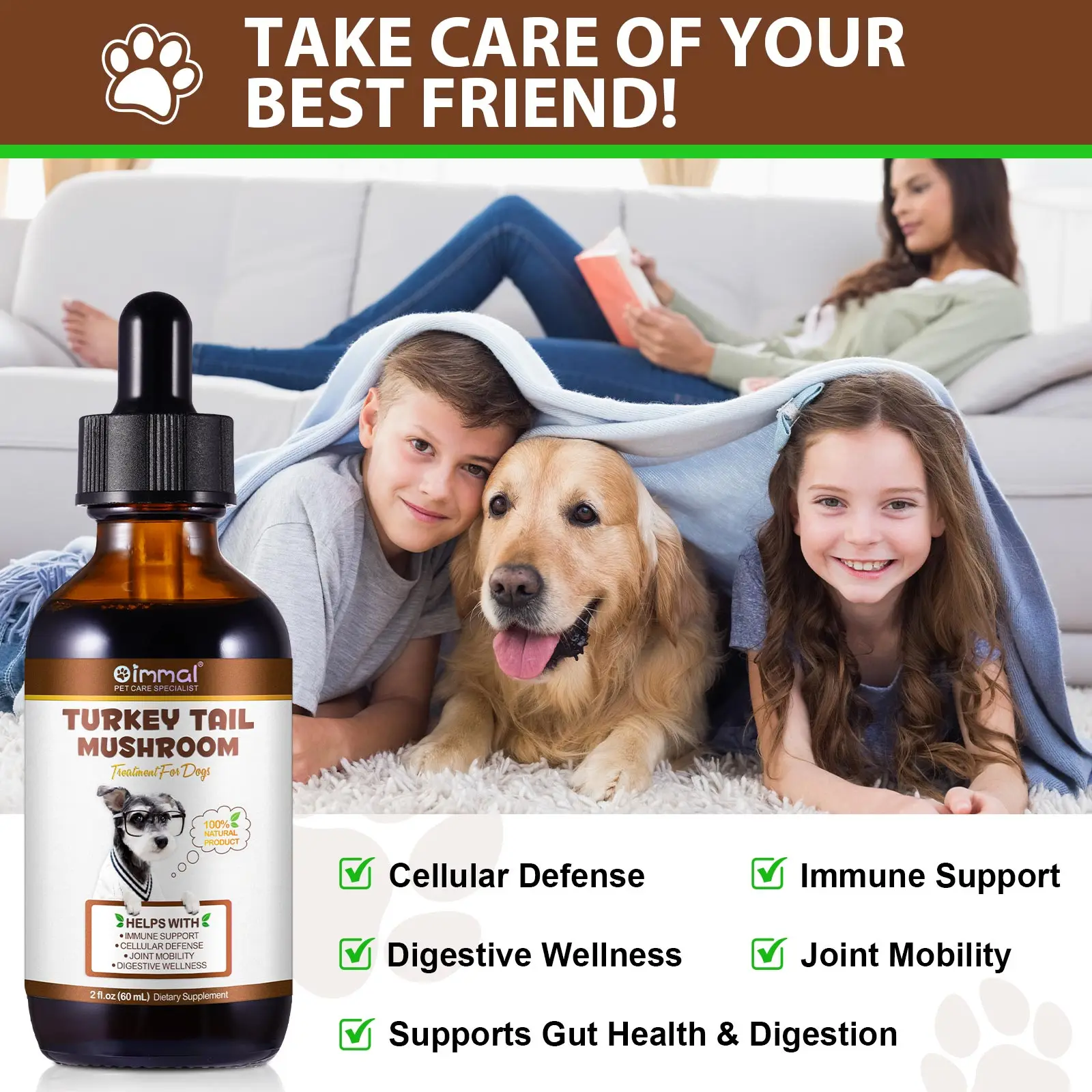 Oimmal® - Turkey Tail Mushrooms Drops For Dogs