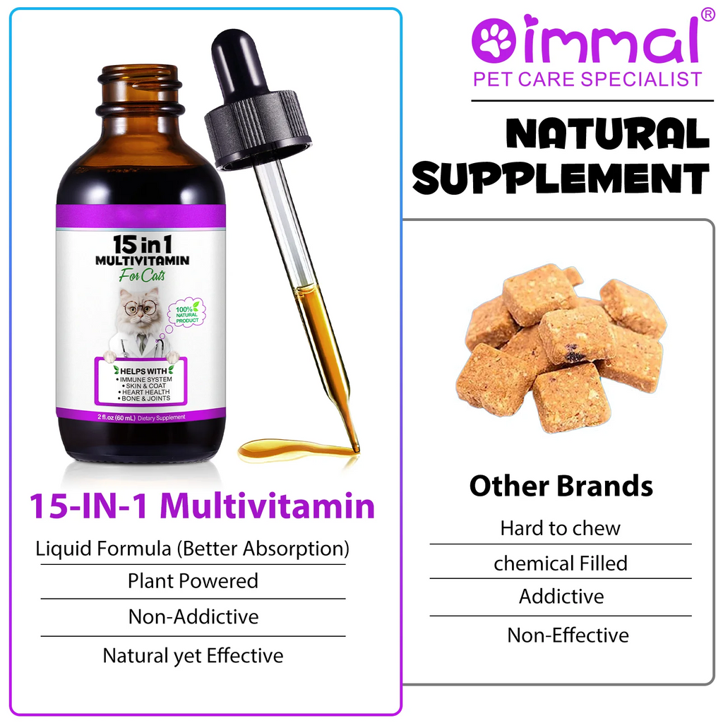 Oimmal® - 15 in 1 Multivitamin Drops For Cats