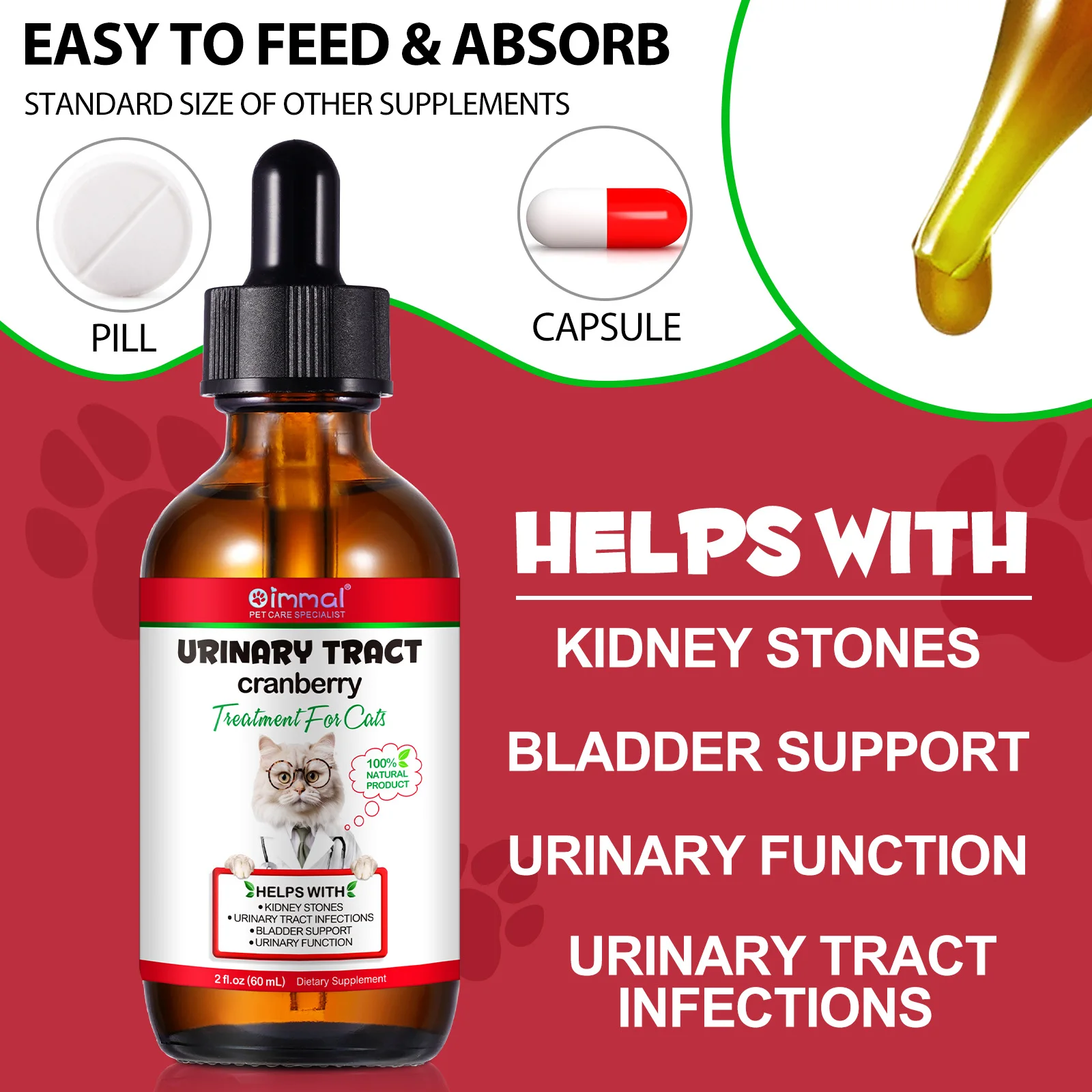 Oimmal® - Urinary Tract Care Drops For Cats