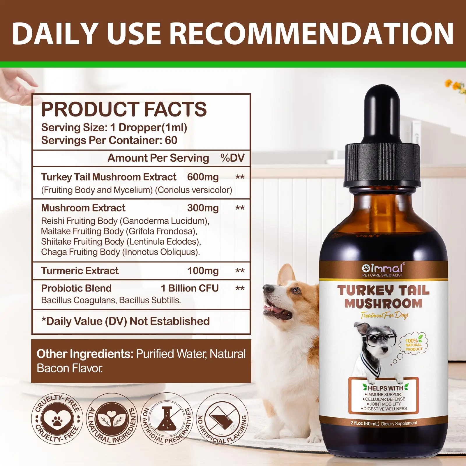 Oimmal® - Turkey Tail Mushrooms Drops For Dogs