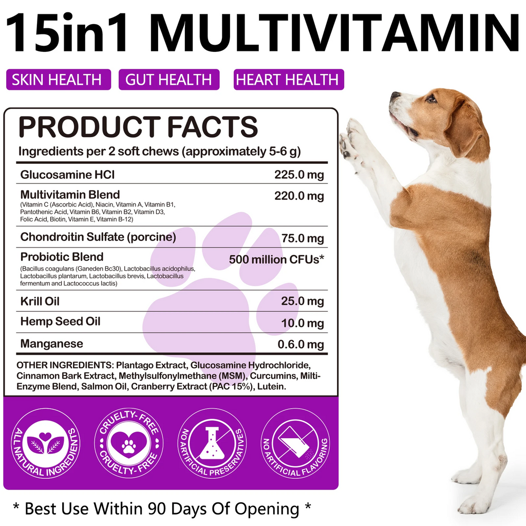 Oimmal® - 15 in 1 Multivitamin Chews For Dogs