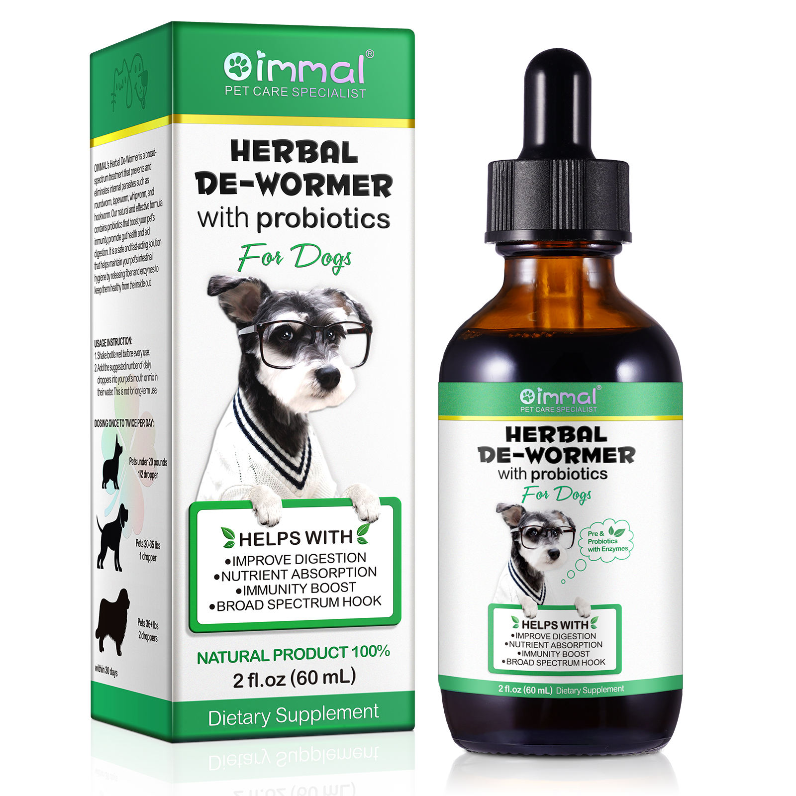 Oimmal® - Herbal De-Wormer Drops for Dogs