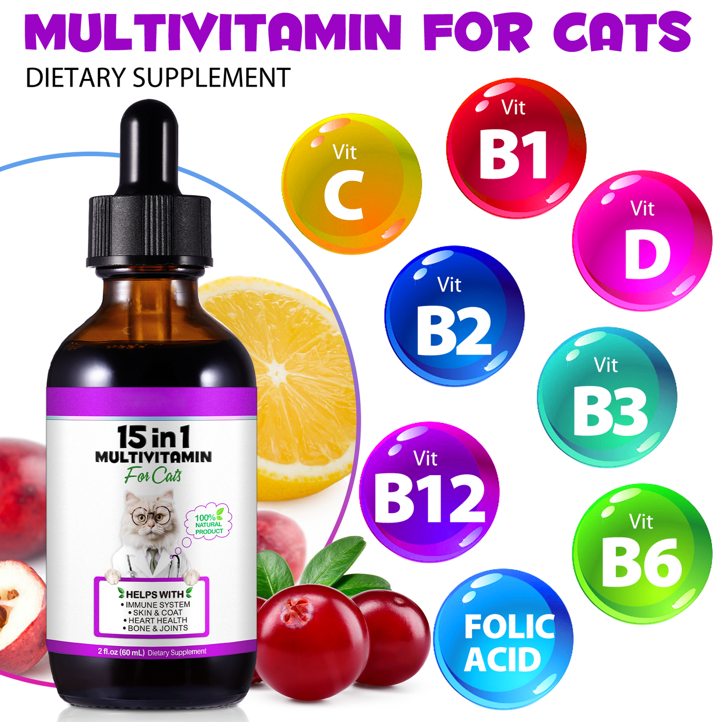 Immal® - 15 in 1 Multivitamin Drops For Cats