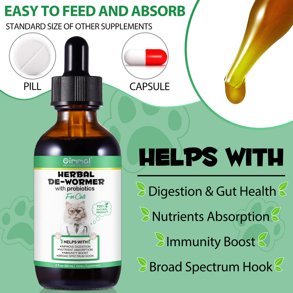 Oimmal® - Herbal De-Wormer Drops For Cats