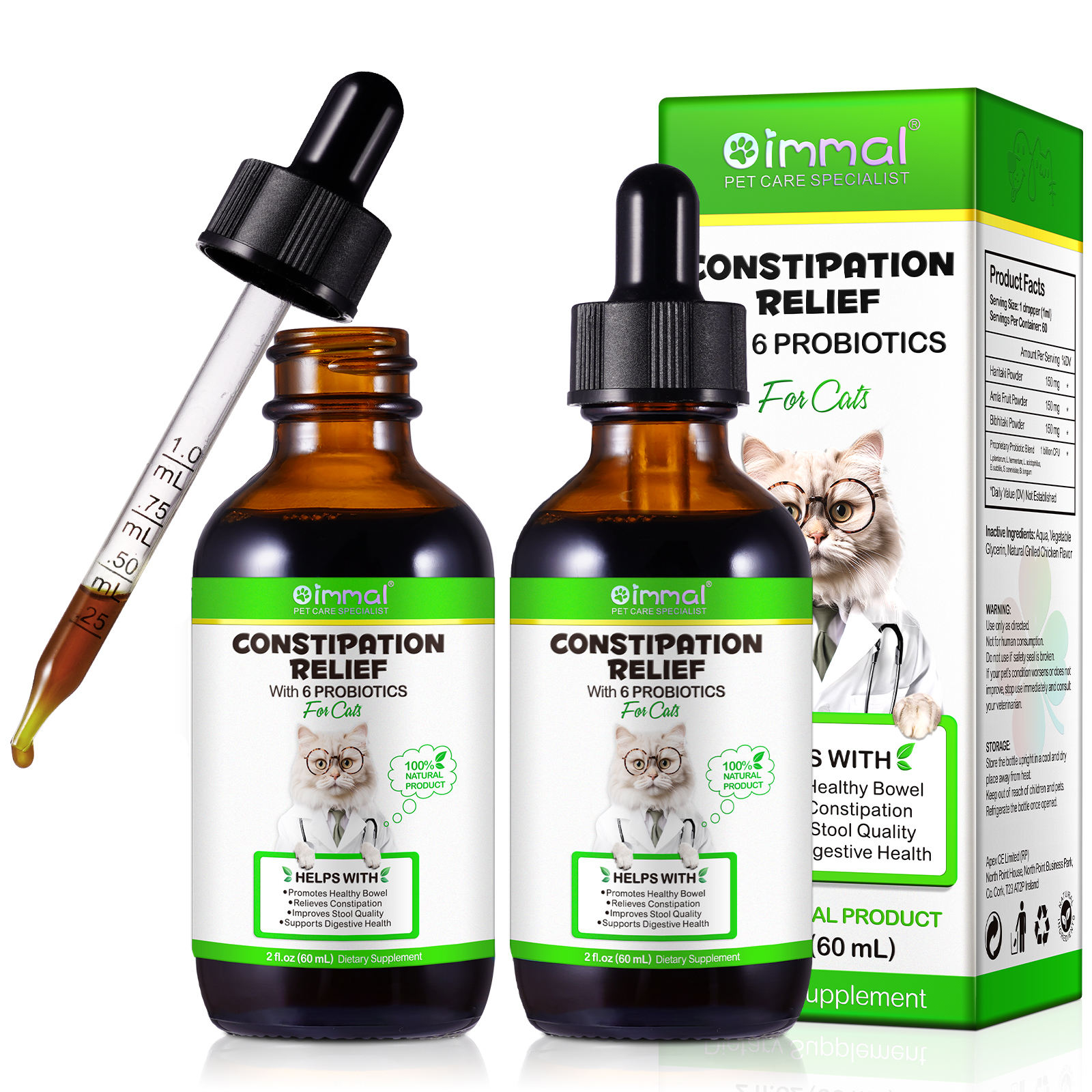 Oimmal® - Constipation Relief Drops For Cats