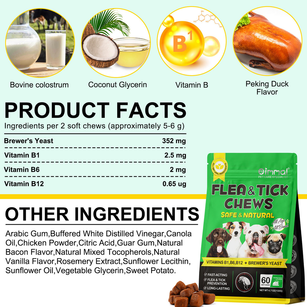 Oimmal® - Flea & Tick Prevention Soft Chews for Dogs