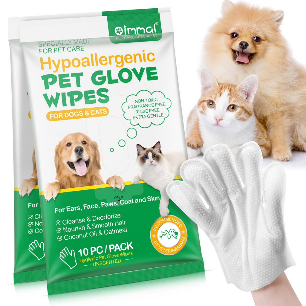 Oimmal® - 10 Hypoallergenic Pet Glove Wipes