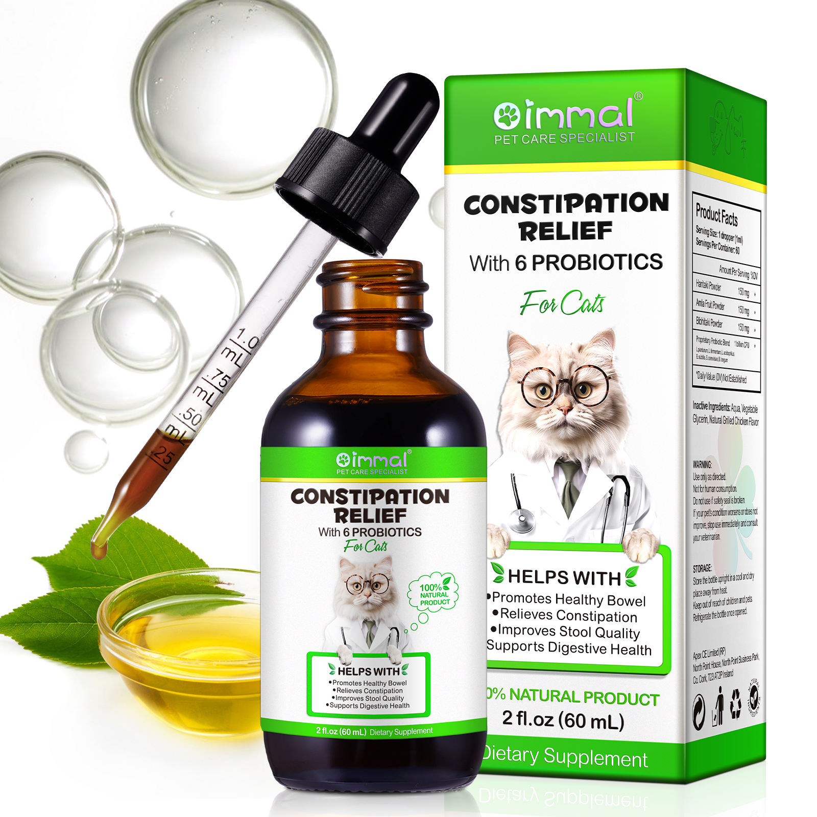 Oimmal® - Constipation Relief Drops For Cats