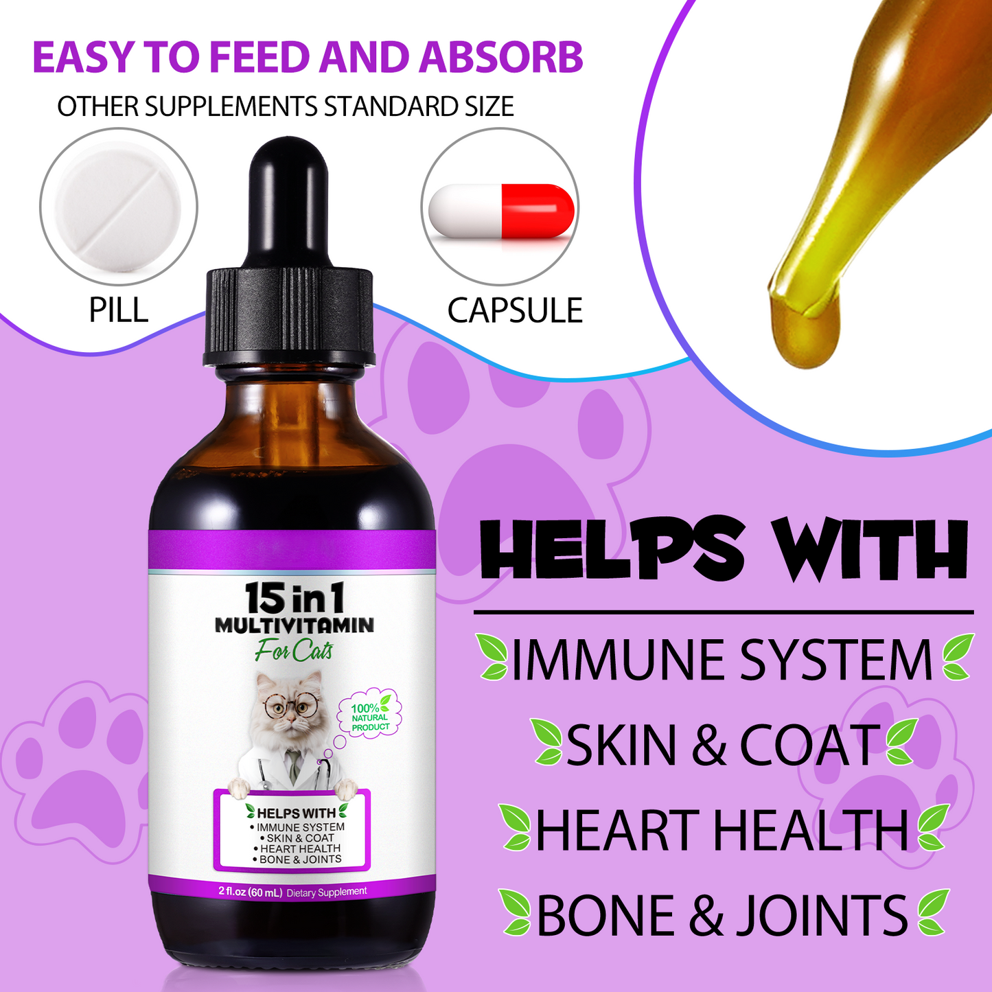 Immal® - 15 in 1 Multivitamin Drops For Cats