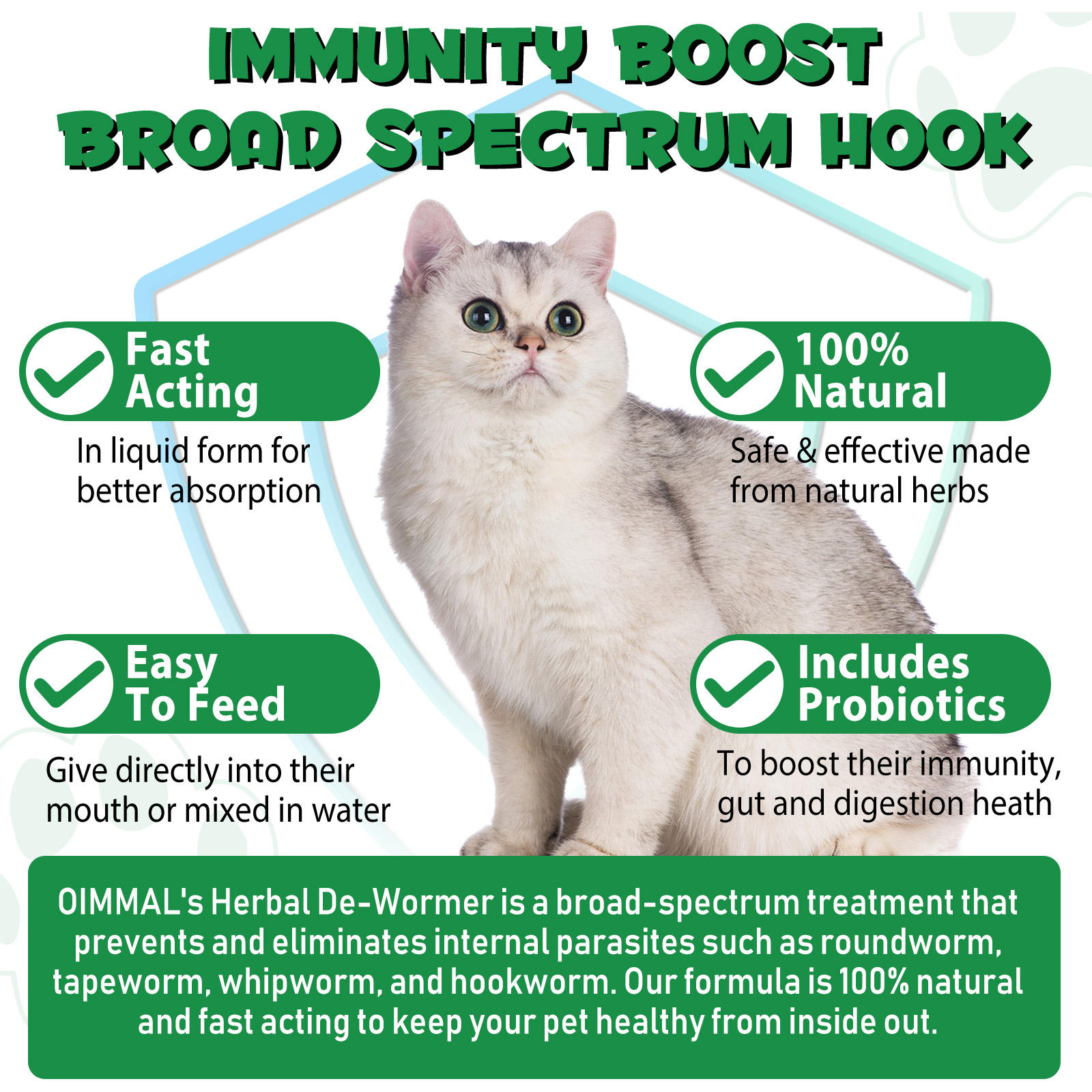 Oimmal® - Herbal De-Wormer Drops For Cats