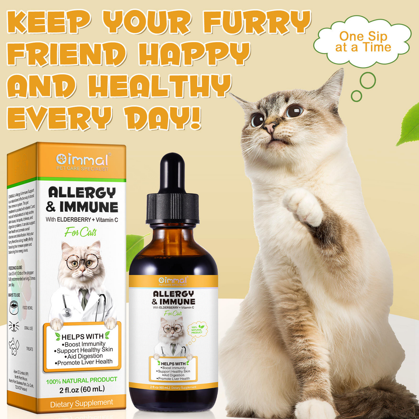 Immal® - Allergy & Immune Drops for Cats