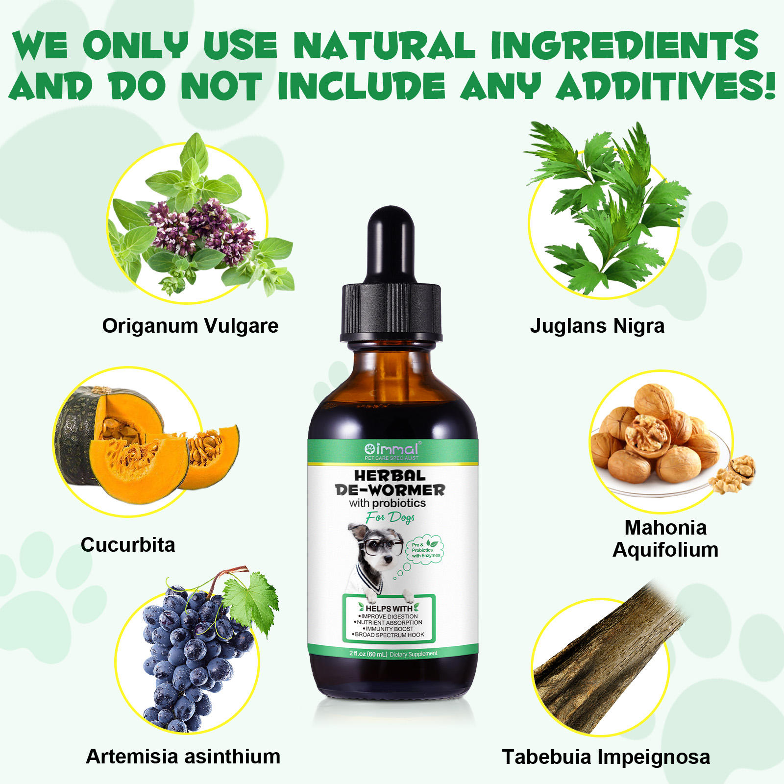 Oimmal® - Herbal De-Wormer Drops for Dogs