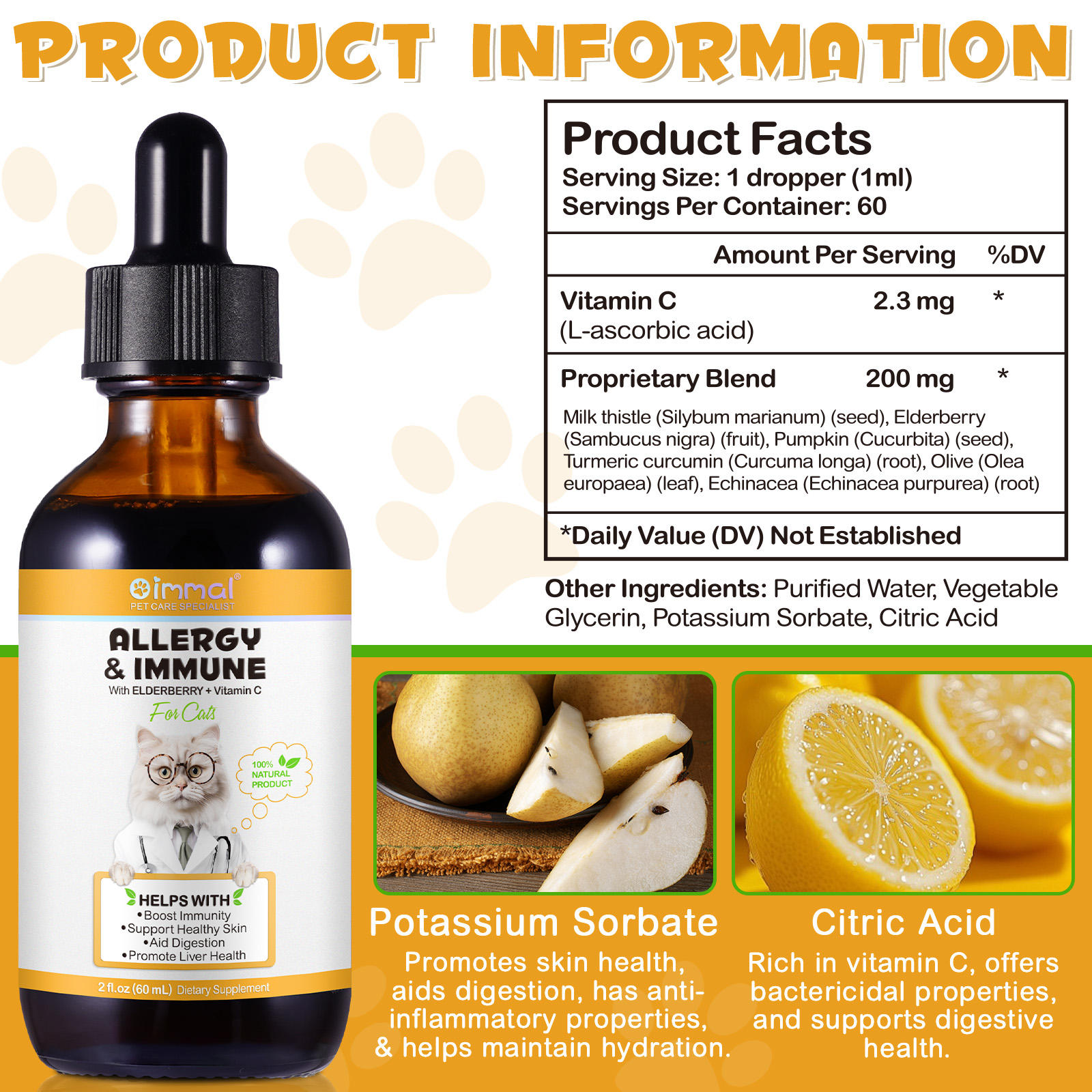 Oimmal® - Allergy & Immune Drops for Cats