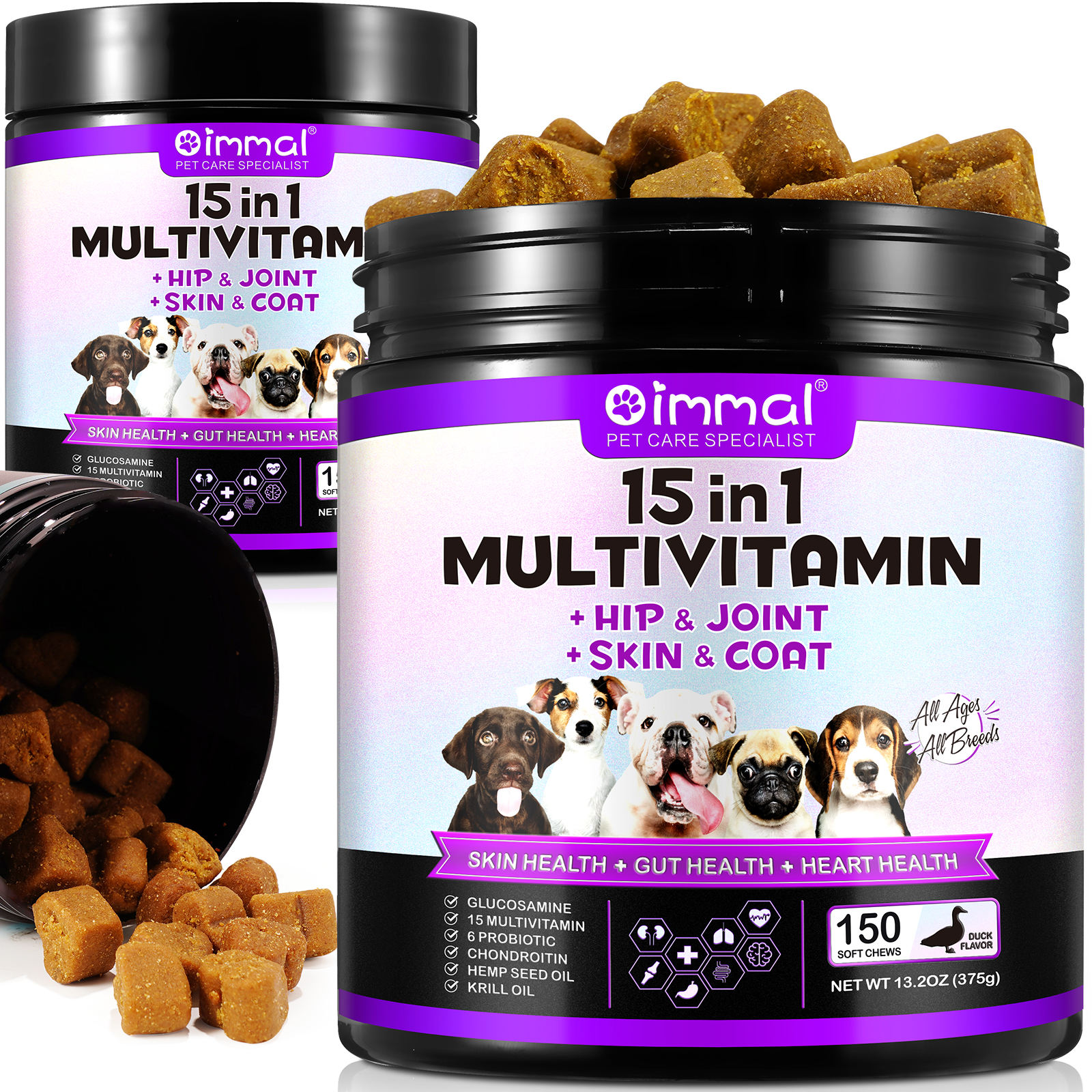 Oimmal® - 15 in 1 Multivitamin Chews For Dogs