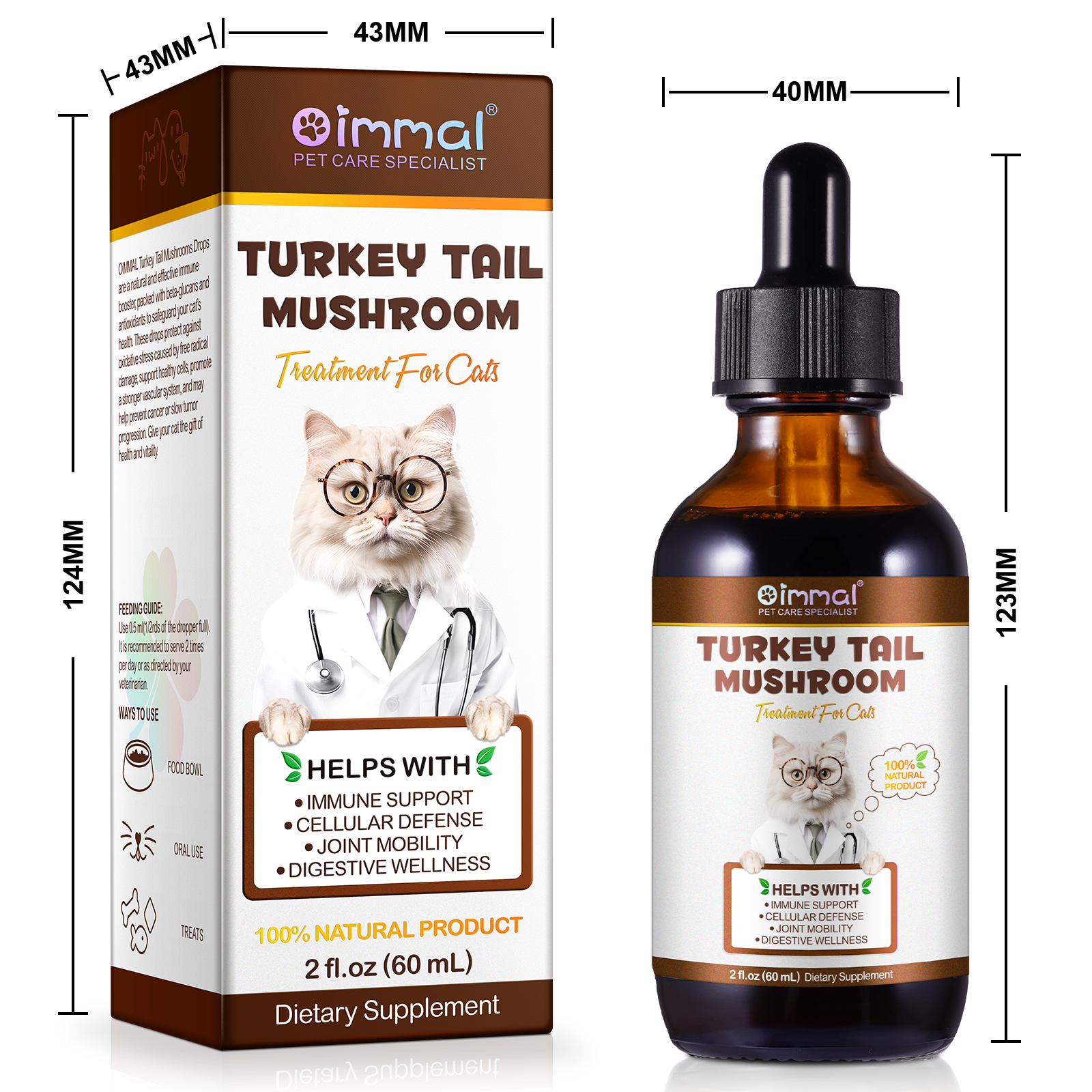 Oimmal® - Turkey Tail Mushrooms Drops For Cats
